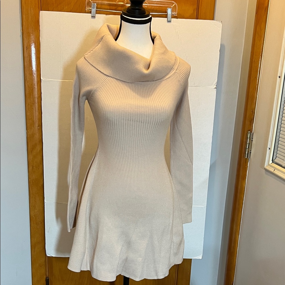 Windsor Cream Cowl Neck Sweater Dress